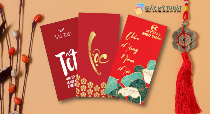 Banner bao lì xì chất liệu giấy mỹ thuật