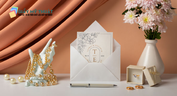 banner thiệp mời chất liệu giấy mỹ thuật